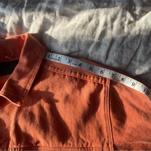 No Excess 100% Cotton Oversized Drop Shoulder Salmon Jean Jacket - Picture 10 of 10